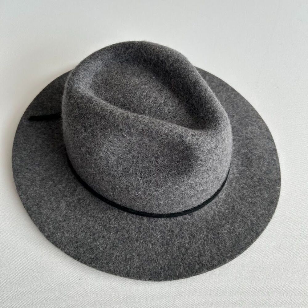 Brixton Wesley Fedora Hat Size Small 7 Gray Wool & Leather Timeless Classic